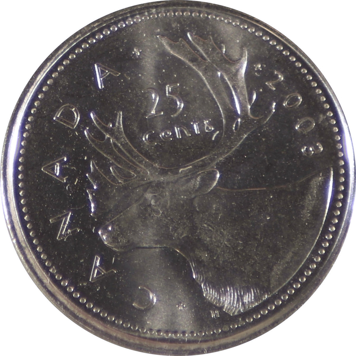 2003P Old Effigy Caribou Canada 25-cents ICCS Certified MS66
