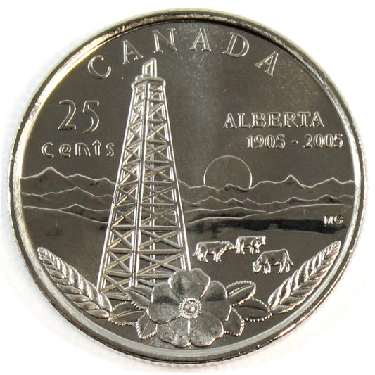 2005P Alberta Canada 25-cents Brilliant Uncirculated (MS63)