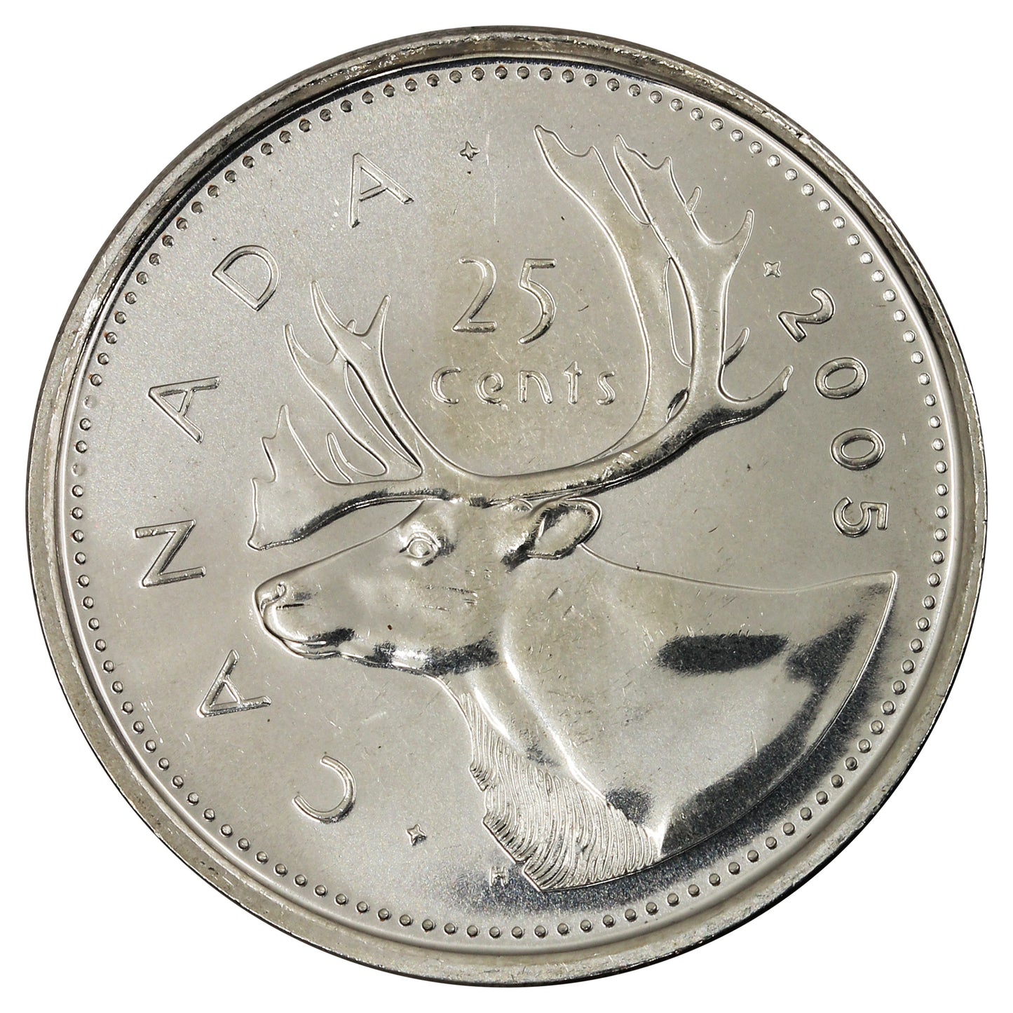 2005P Caribou Canada 25-cents Brilliant Uncirculated (MS63)