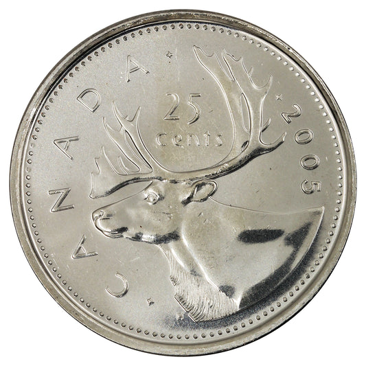 2005P Caribou Canada 25-cents Brilliant Uncirculated (MS63)