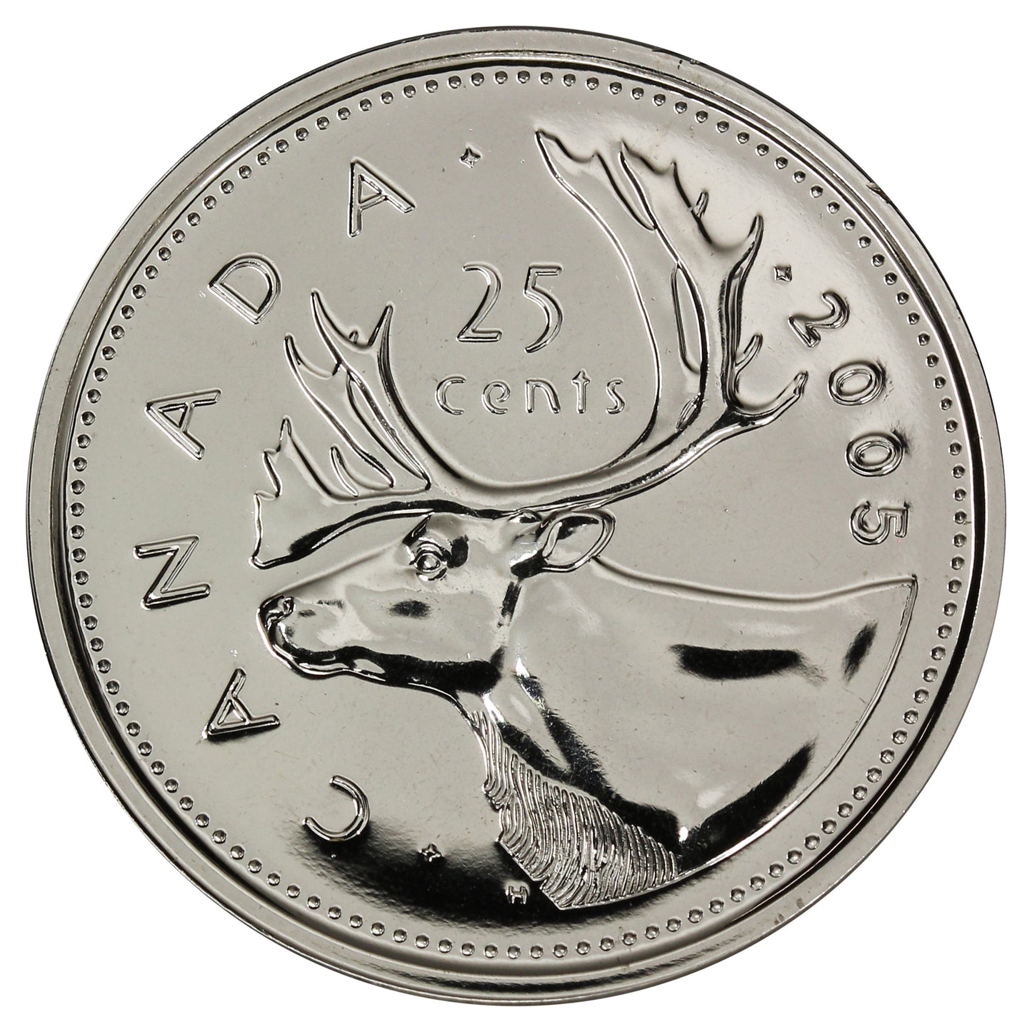 2005P Caribou Canada 25-cents Proof Like