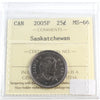 2005P Saskatchewan Canada 25-cents ICCS Certified MS66