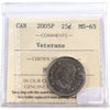 2005P Veterans Canada 25-cents ICCS Certified MS65