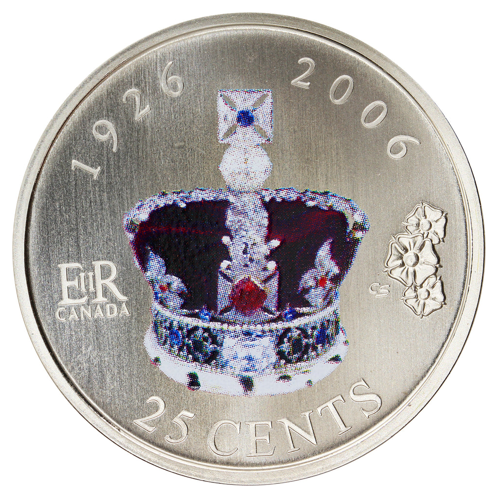 2006 80th Birthday of the Queen Canada 25-cents Specimen (from card)