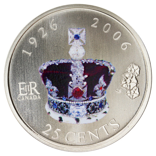2006 80th Birthday of the Queen Canada 25-cents Specimen (from card)