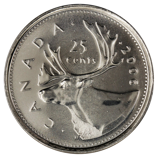 2006 Logo Caribou Canada 25-cents Brilliant Uncirculated (MS63)