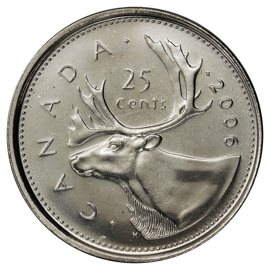 2006P Caribou Canada 25-cents Brilliant Uncirculated (MS63)