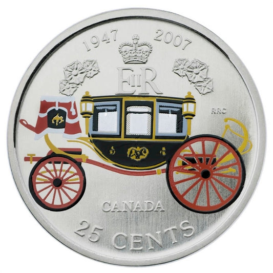 2007 60th. Wedding Ann. of Queen Elizabeth & Prince Philip Canada 25-cents Specimen (from card)