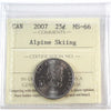 2007 Alpine Skiing Canada 25-cents ICCS Certified MS66