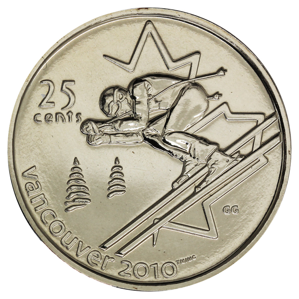 2007 Alpine Skiing Canada 25-cents Proof Like
