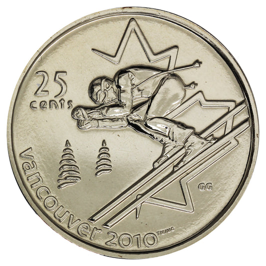 2007 Alpine Skiing Canada 25-cents Proof Like