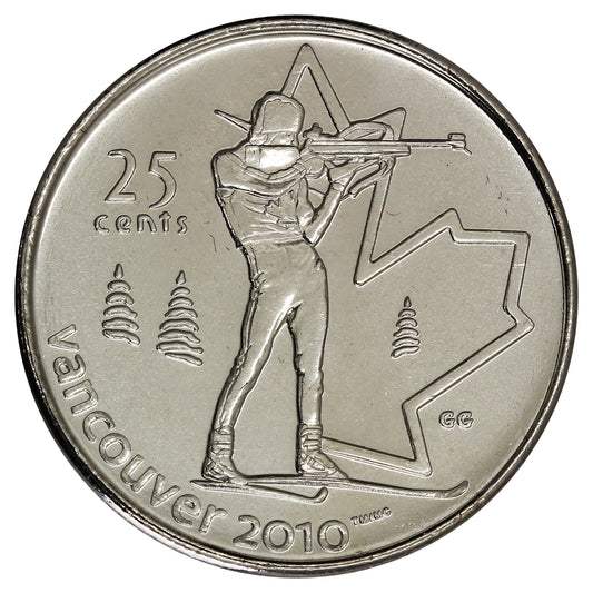 2007 Biathlon Canada 25-cents Brilliant Uncirculated (MS63)