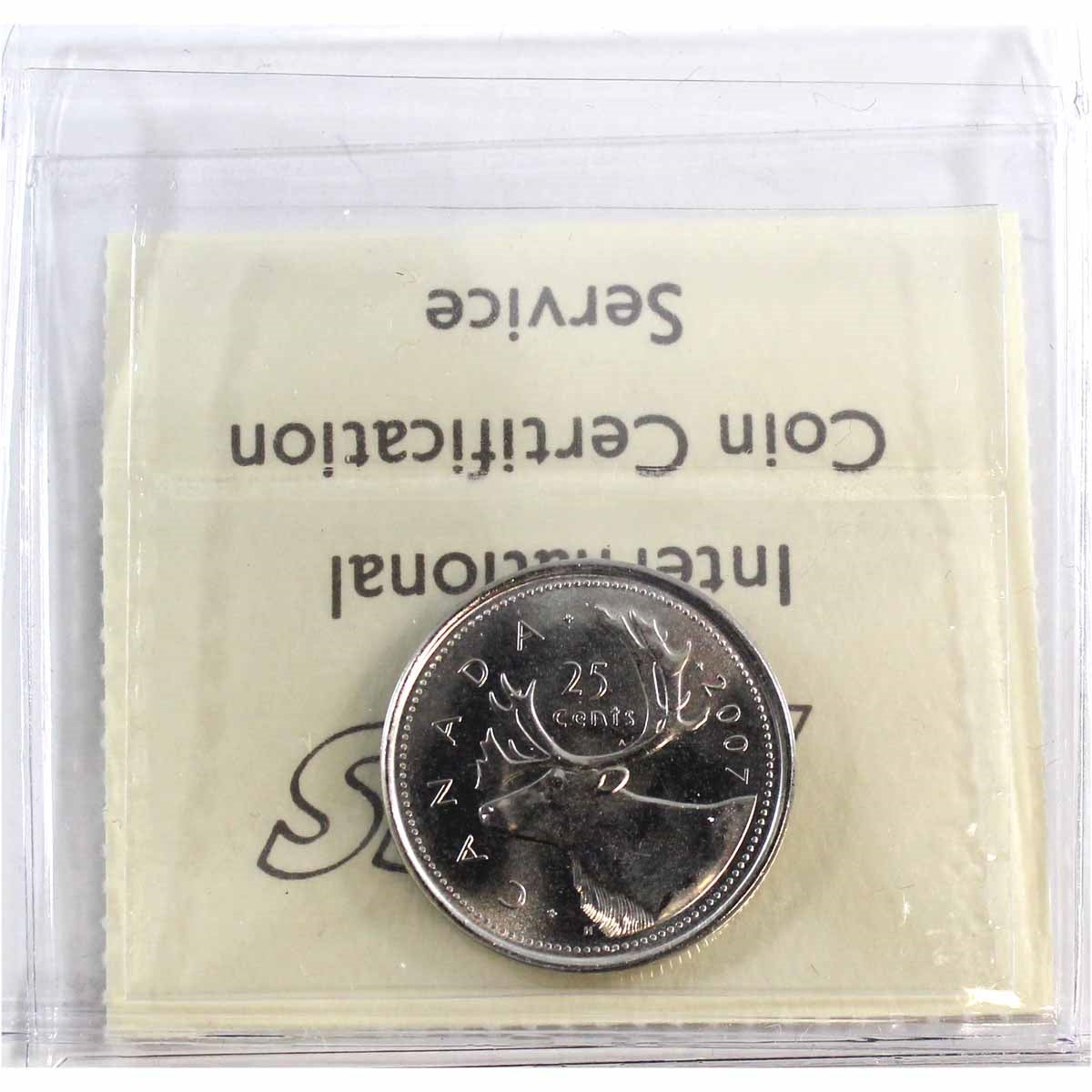 2007 Caribou Canada 25-cents ICCS Certified MS65