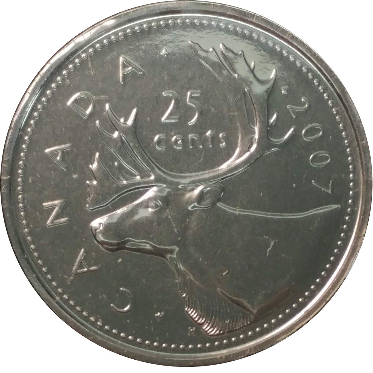 2007 Caribou Canada 25-cents Proof Like