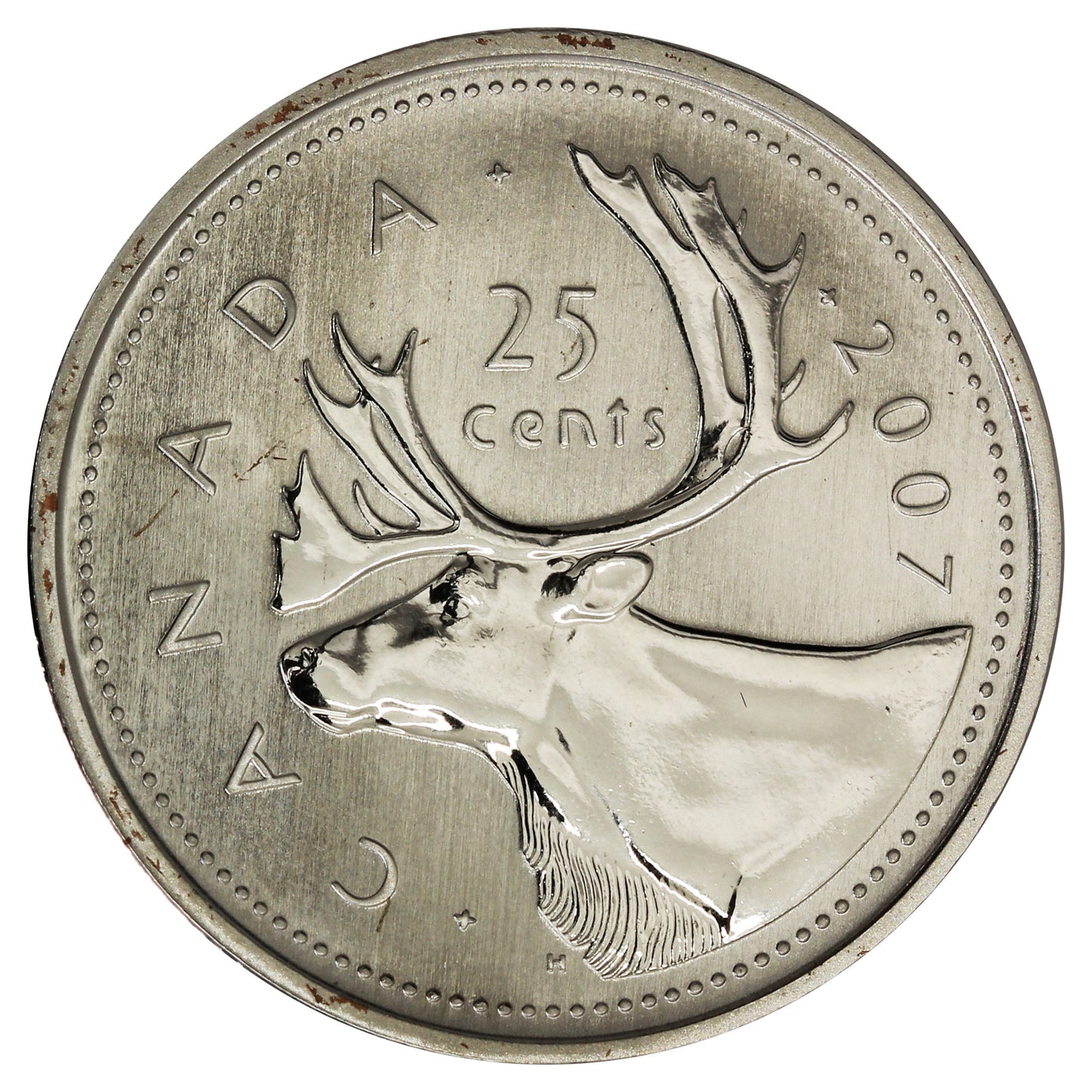 2007 Caribou Canada 25-cents Specimen