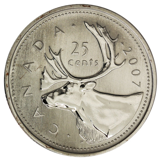 2007 Caribou Canada 25-cents Specimen