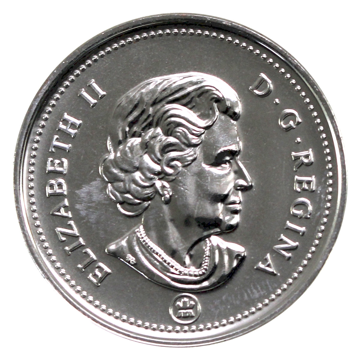 2007 Coloured Oh Canada (Red Leaf) 25-cents Proof Like