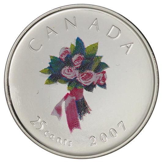 2007 Coloured Wedding Canada 25-cents Proof Like