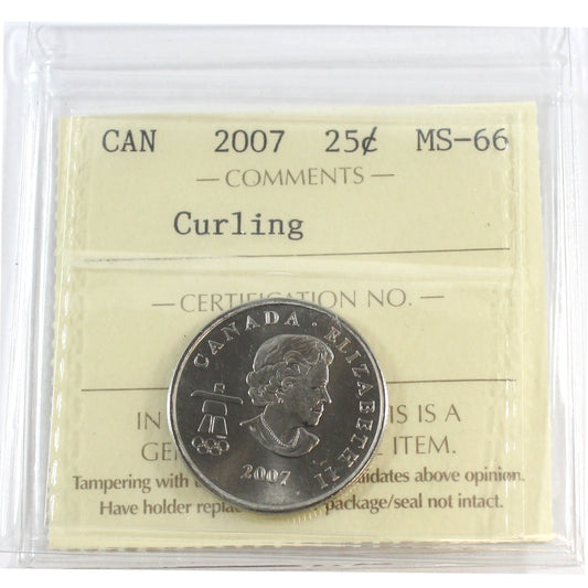 2007 Curling Canada 25-cents ICCS Certified MS66