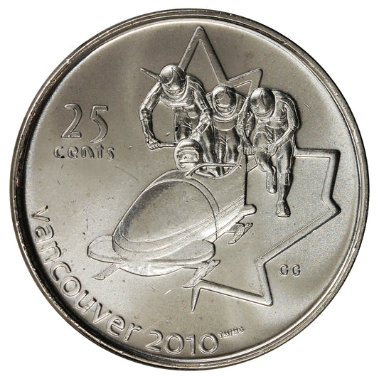 2008 Bobsleigh Canada 25-cents Brilliant Uncirculated (MS63)