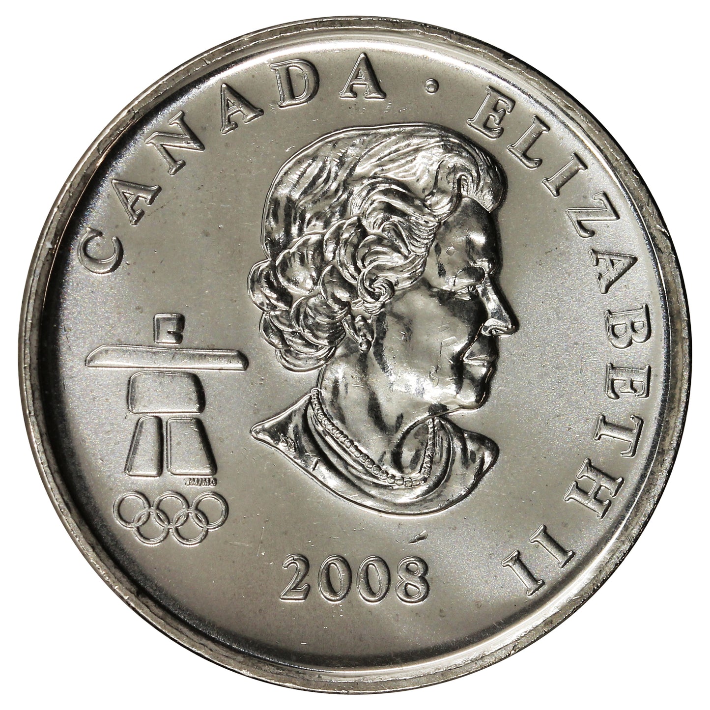 2008 Bobsleigh Canada 25-cents Brilliant Uncirculated (MS63)