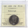 2008 Bobsleigh Canada 25-cents ICCS Certified MS66