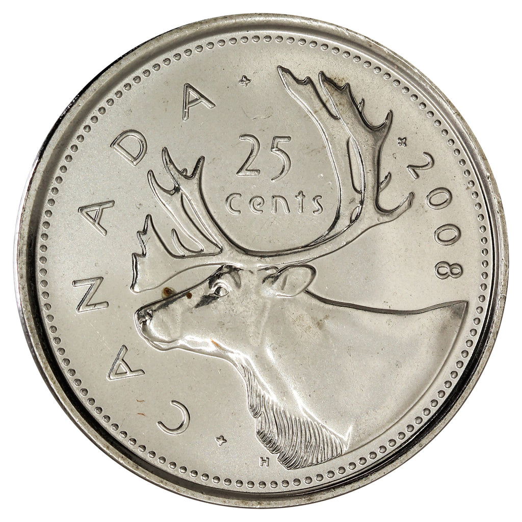 2008 Caribou Canada 25-cents Brilliant Uncirculated (MS63)