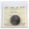 2008 Caribou Canada 25-cents ICCS Certified MS65