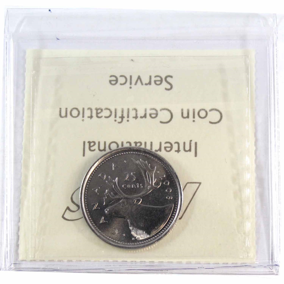 2008 Caribou Canada 25-cents ICCS Certified MS65