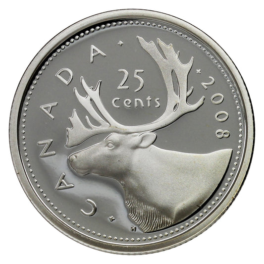 2008 Caribou Canada 25-cents Silver Proof