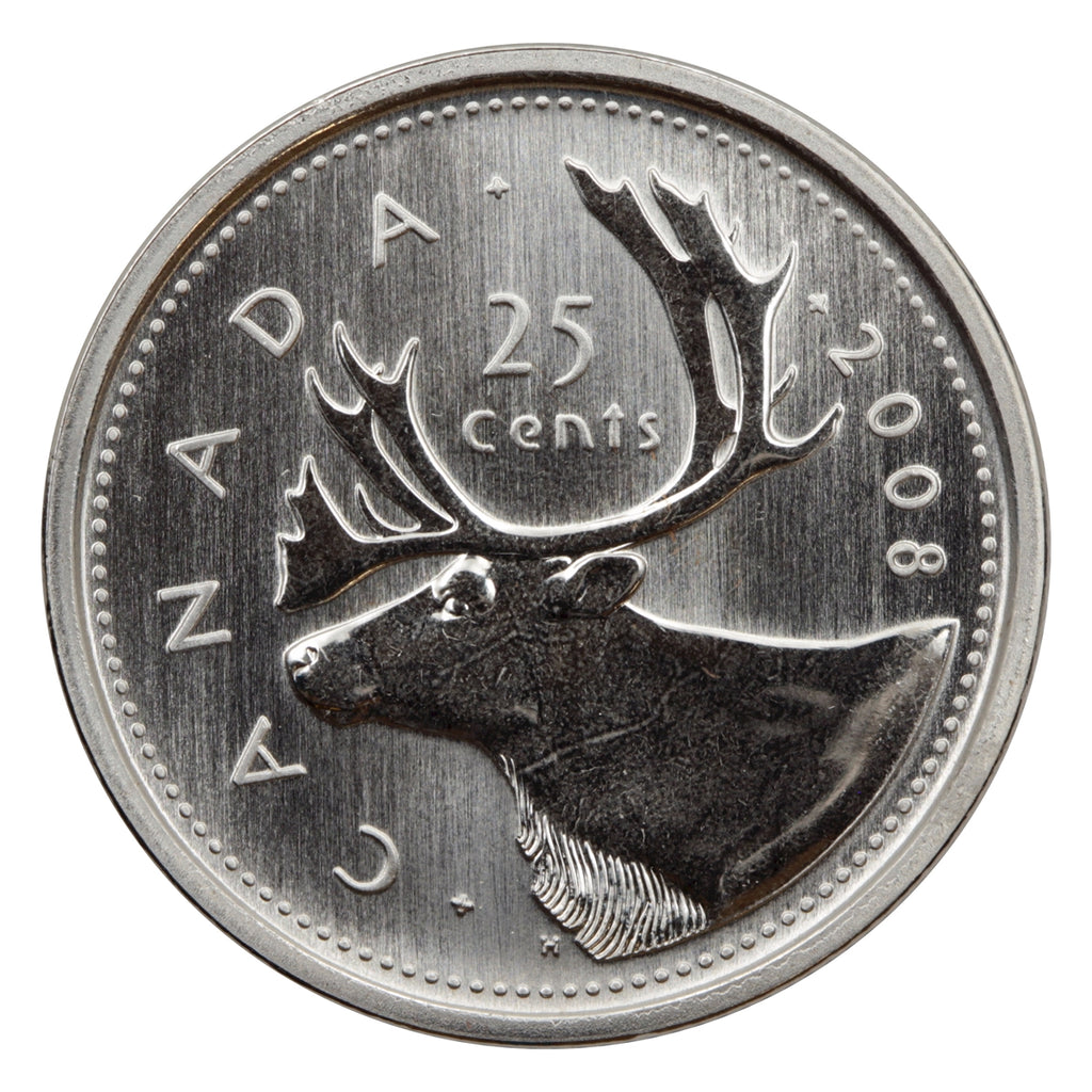 2008 Caribou Canada 25-cents Specimen