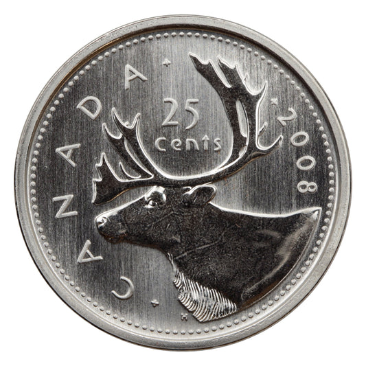 2008 Caribou Canada 25-cents Specimen