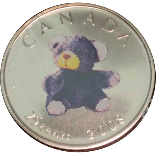 2008 Coloured Baby Canada 25-cents Proof Like $