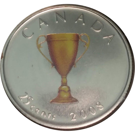2008 Coloured Congratulations Canada 25-cents Proof Like