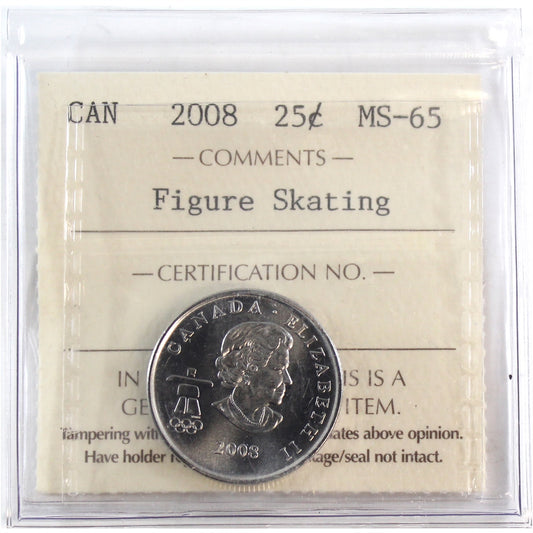 2008 Figure Skating Canada 25-cents ICCS Certified MS65