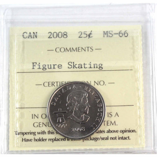2008 Figure Skating Canada 25-cents ICCS Certified MS66