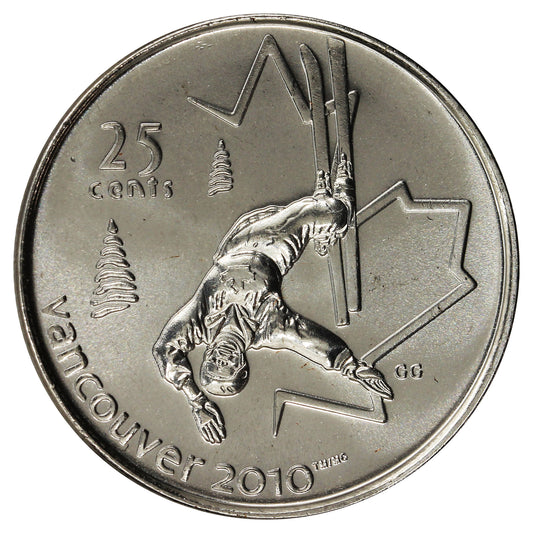2008 Freestyle Skiing Canada 25-cents Brilliant Uncirculated (MS63)