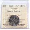 2008 Freestyle Skiing Canada 25-cents ICCS Certified MS65
