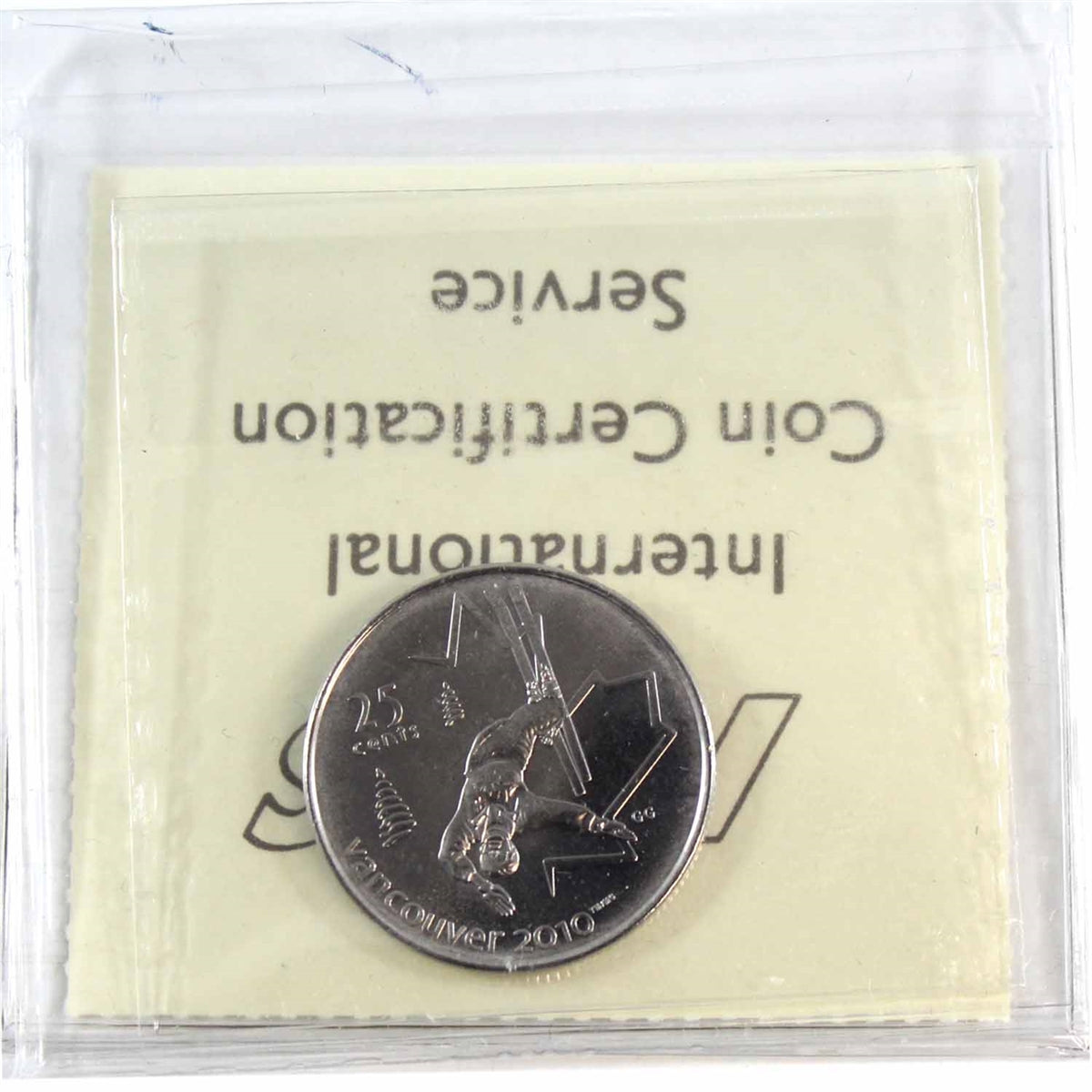2008 Freestyle Skiing Canada 25-cents ICCS Certified MS66