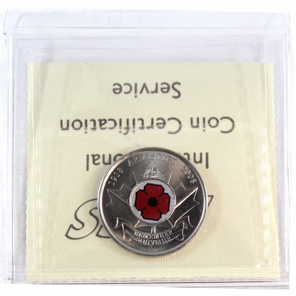 2008 Poppy Canada 25-cents ICCS Certified MS66