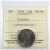 2009 Cindy Klassen Canada 25-cents ICCS Certified MS66