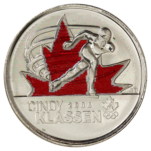 2009 Coloured Cindy Klassen Canada 25-cents Brilliant Uncirculated MS63