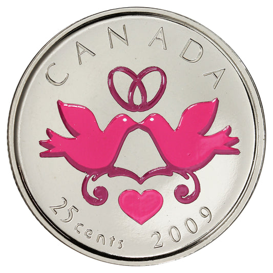 2009 Coloured Wedding Canada 25-cents Proof Like