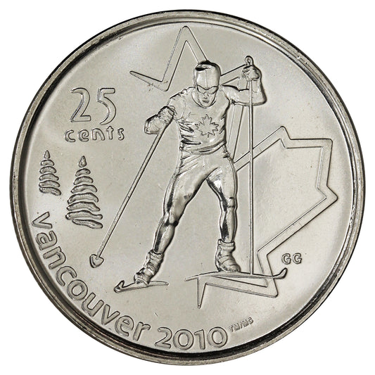 2009 Cross Country Skiing Canada 25-cents Brilliant Uncirculated MS63