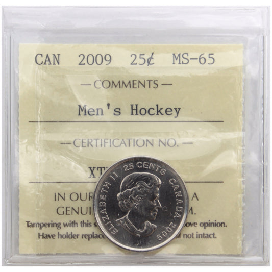 2009 Men's Hockey Canada 25-cents ICCS Certified MS65