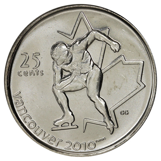 2009 Speedskating Canada 25-cents Brilliant Uncirculated (MS63)