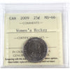 2009 Women's Hockey Canada 25-cents ICCS Certified MS66