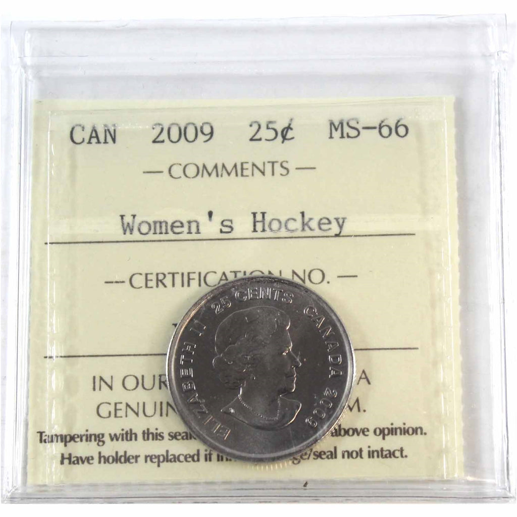 2009 Women's Hockey Canada 25-cents ICCS Certified MS66