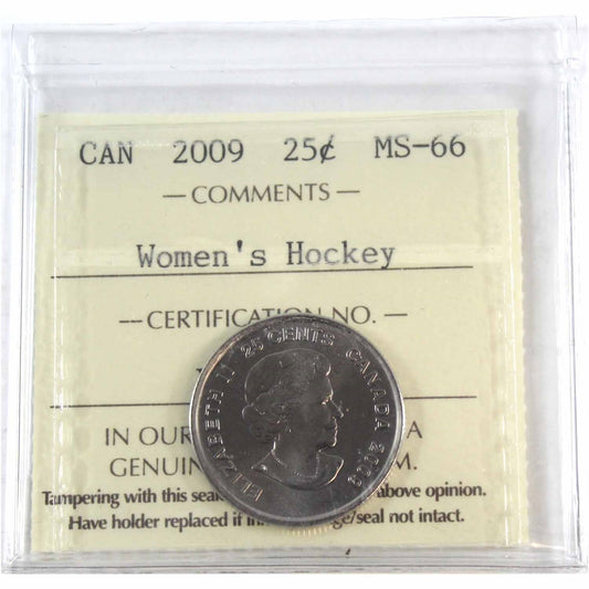 2009 Women's Hockey Canada 25-cents ICCS Certified MS66