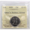 2009 Women's Hockey Coloured Canada 25-cents ICCS Certified MS65